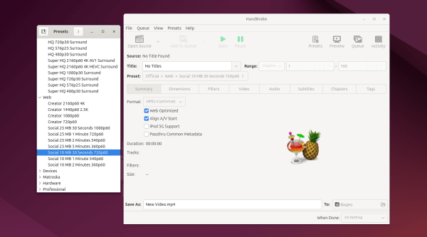 HandBrake 1.10. Конвертер медиафайлов. Новые пресеты Social 10MB HandBrake 1.10. Конвертер медиафайлов. Новые пресеты Social 10MB